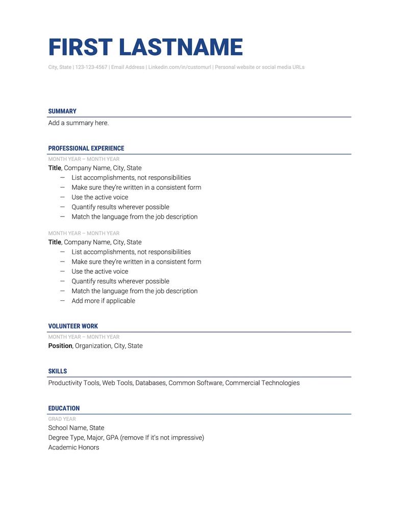 the muse free resume templates